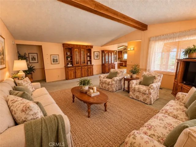 Oversized Living Room. Built-in Hutch. Virtually Staged