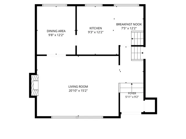Downstairs floorplan with measurements