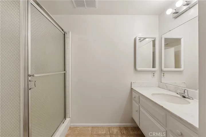 Downstairs bath with shower.