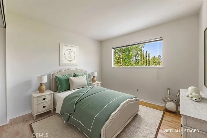 Bedroom #3 with lovely views & a good-size closet