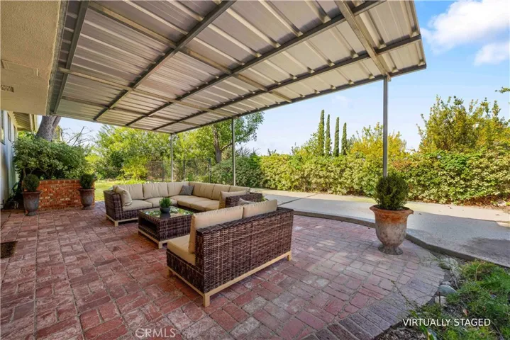 Large covered brick patio & a view!