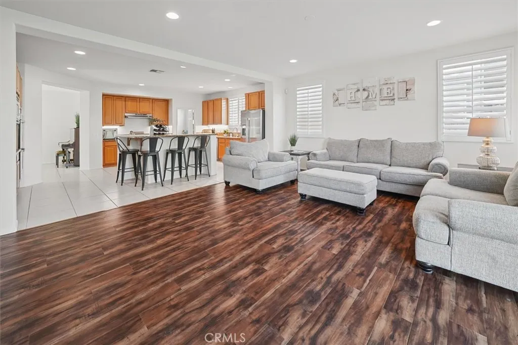 Family Room with Fireplace & Backyard Access.