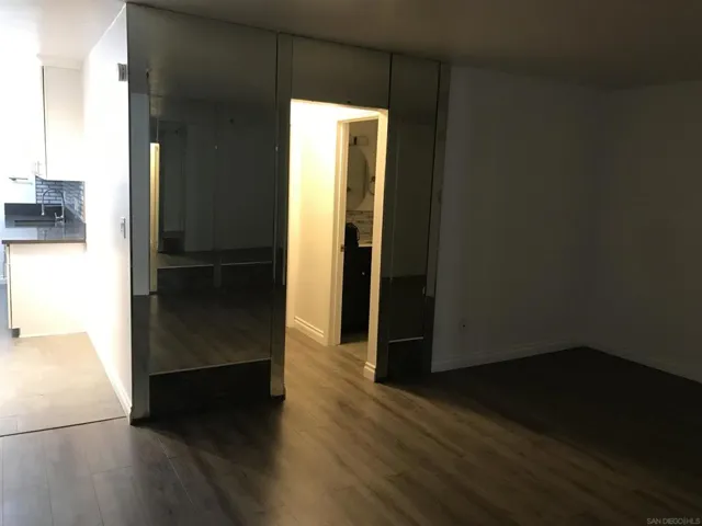 living to kitchen and bedroom/bathroom