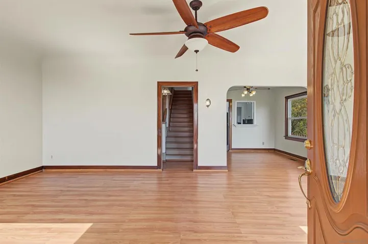 Living room with high ceilings