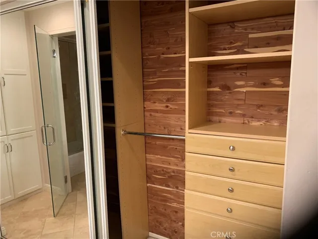 Cedar-lined closet in primary bedroom
