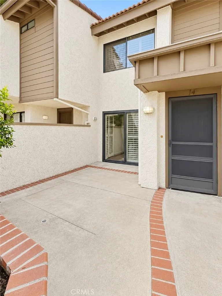 Patio area in the front of the property