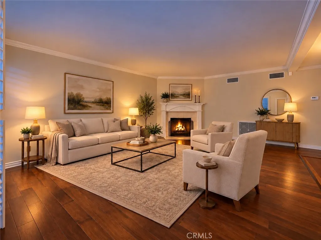 Virtually staged living room