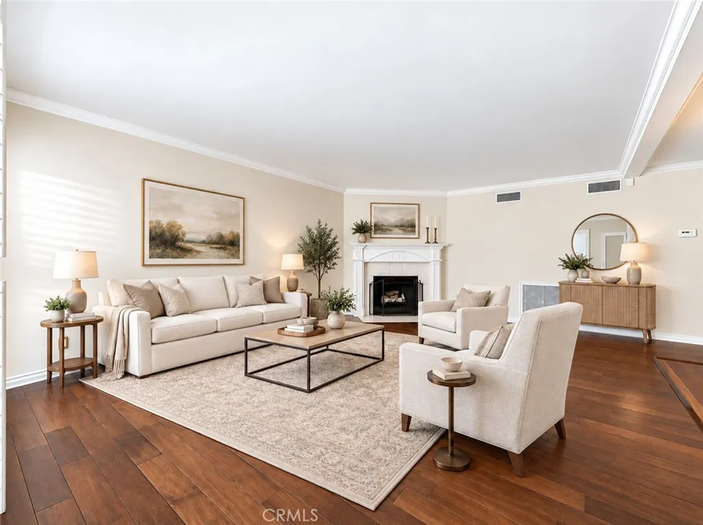 Virtually staged living room