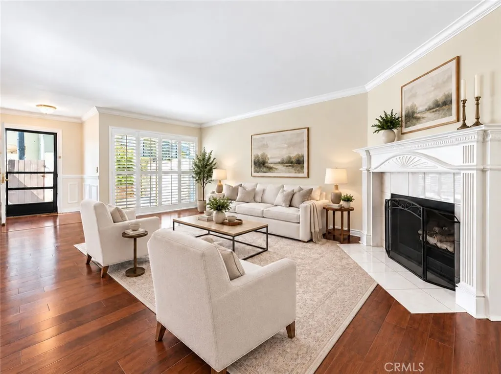 Virtually staged living room