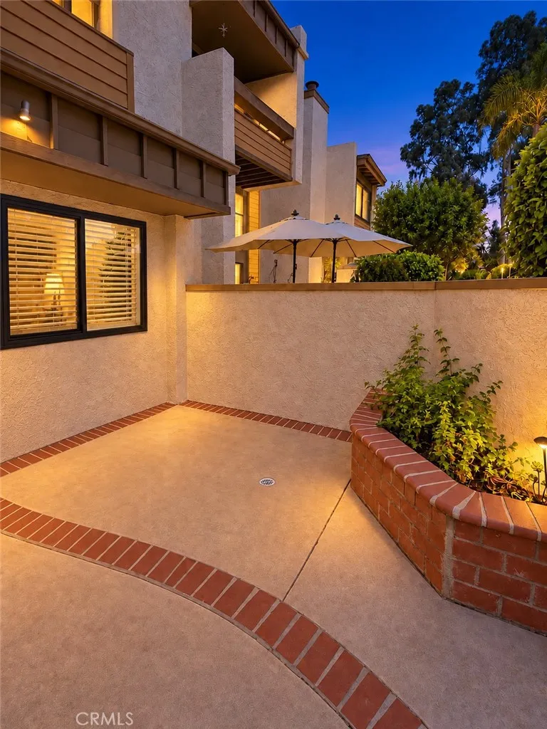 Patio area in the front of the property