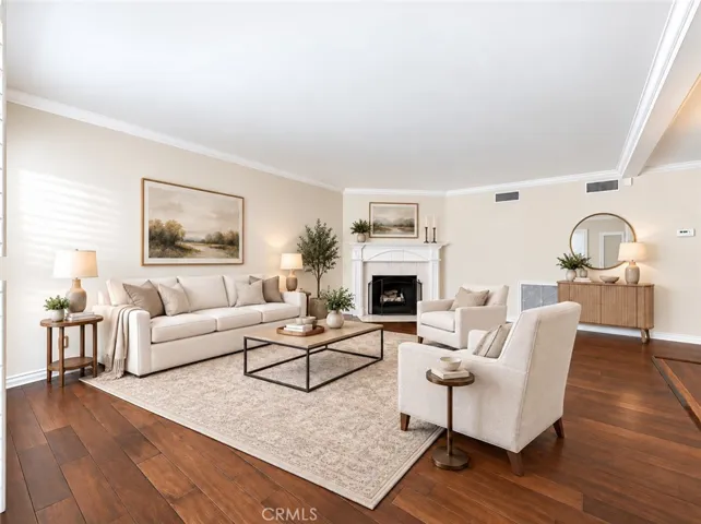 Virtually staged living room