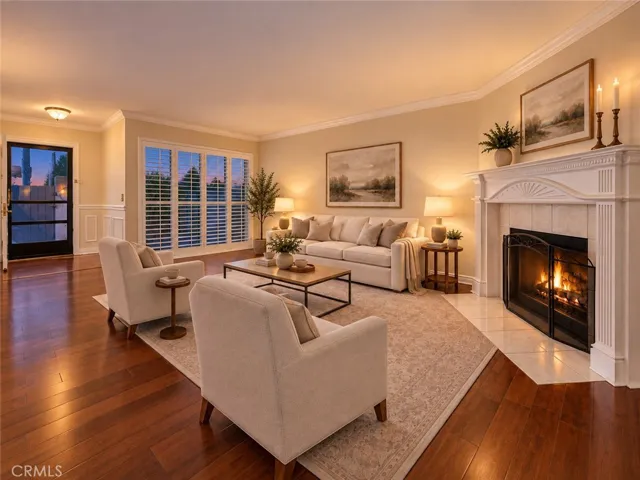 Virtually staged living room