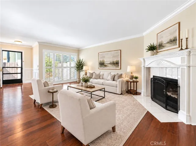 Virtually staged living room