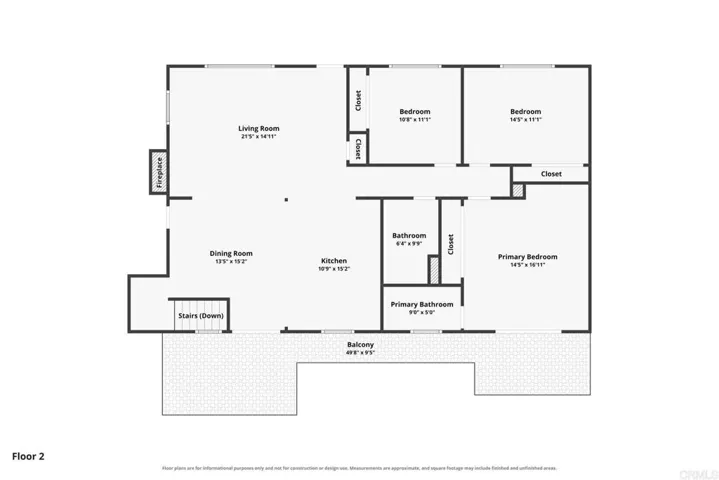Main Living Floor Plan - 3 Bedrooms and 2 Full Baths - Lives like Single Story