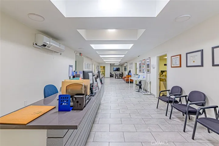 Reception hallway with skylights