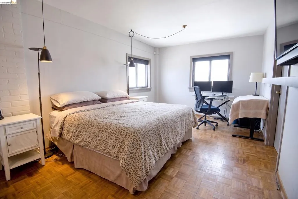 Bedroom - AI used to declutter the original photo.