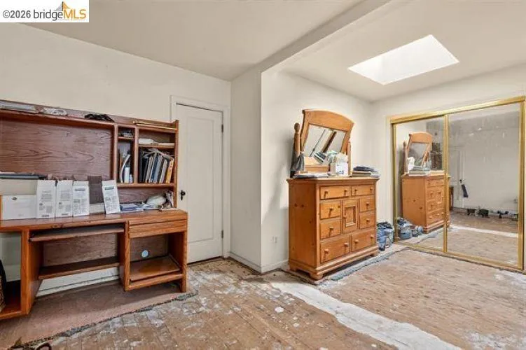 Skylight and wood-finish flooring