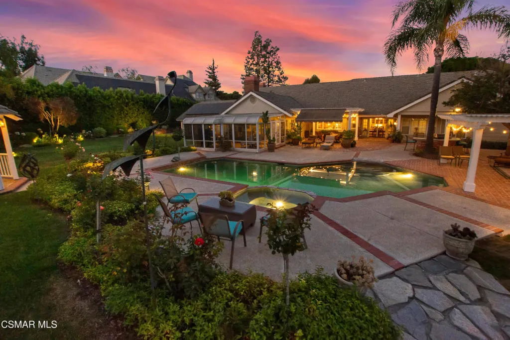 back yard twilight