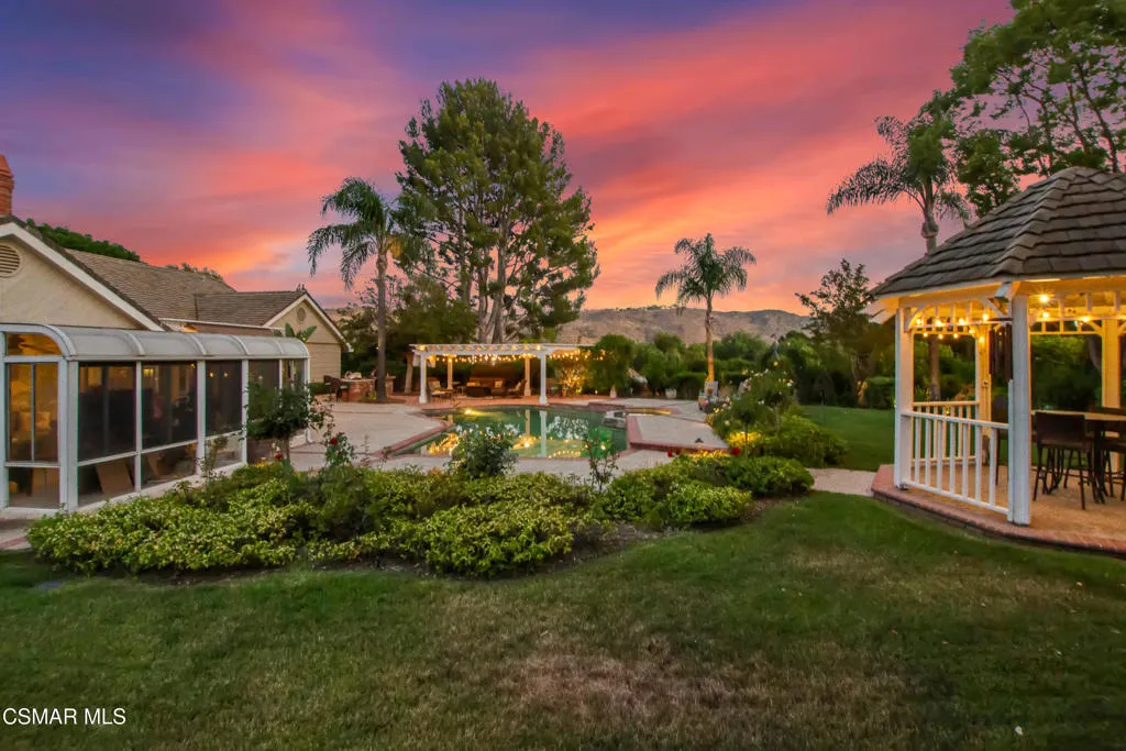 back yard twilight