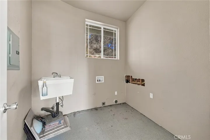 inside garage is laundry room