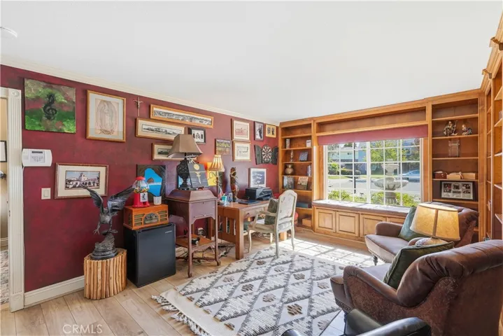 Downstairs bedroom but currently being used as a library