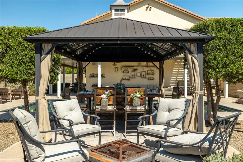 Firepit and seating area.