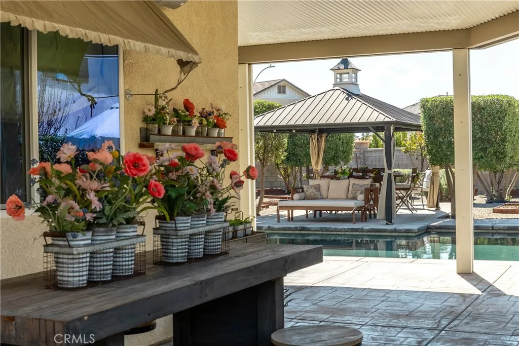 Gazebo invites you to relax in the backyard.