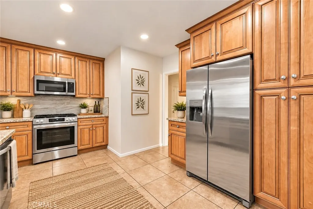 Virtually staged remodeled kitchen.