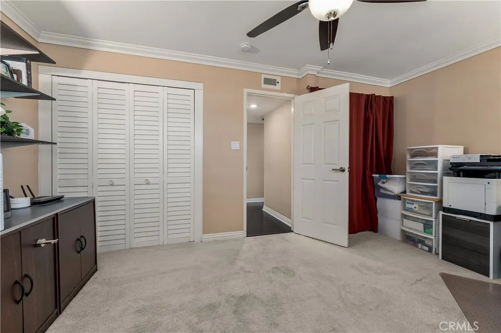 Another shot of downstairs bedroom/office with 2 closets.