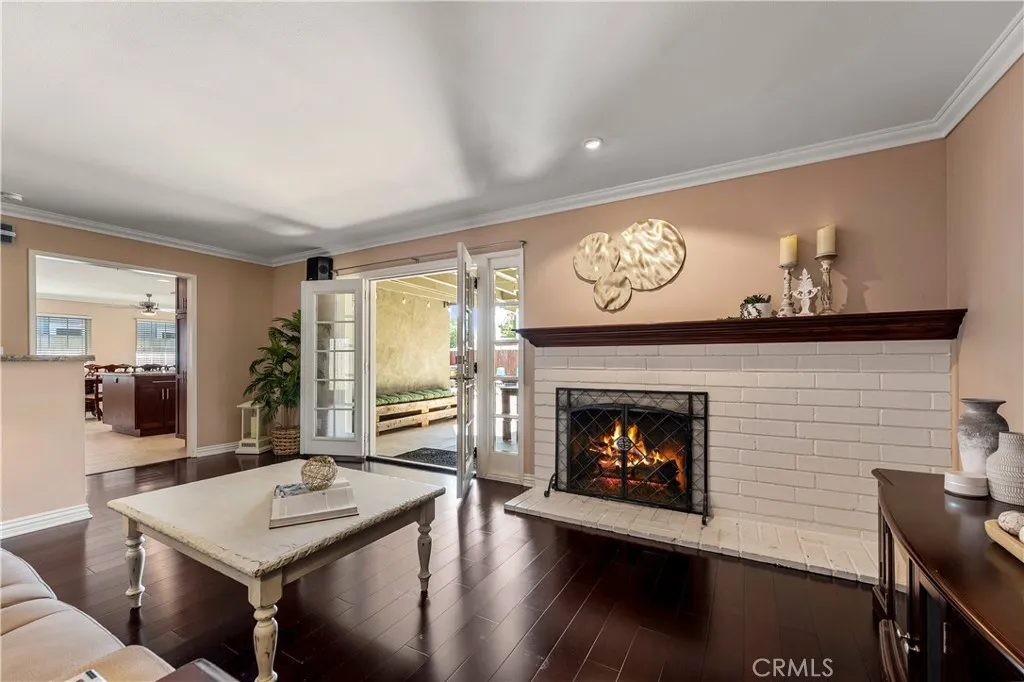 Fantastic living room open to backyard patio and kitchen.