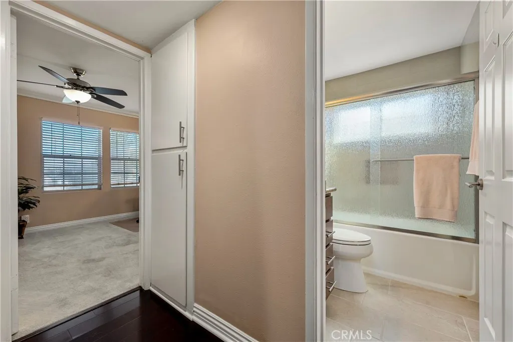 Downstairs full bathroom outside of bedroom/office.