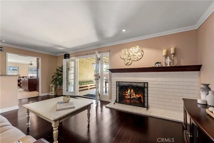 Fantastic living room open to backyard patio and kitchen.