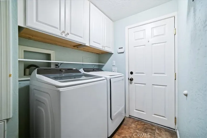 Indoor laundry room and appliances are included