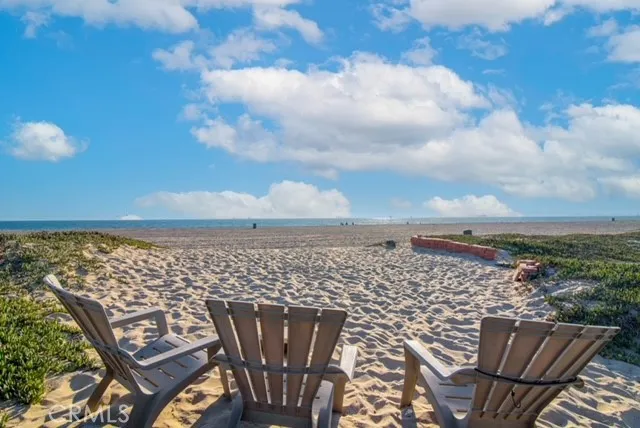 View from the sand in front of the deck