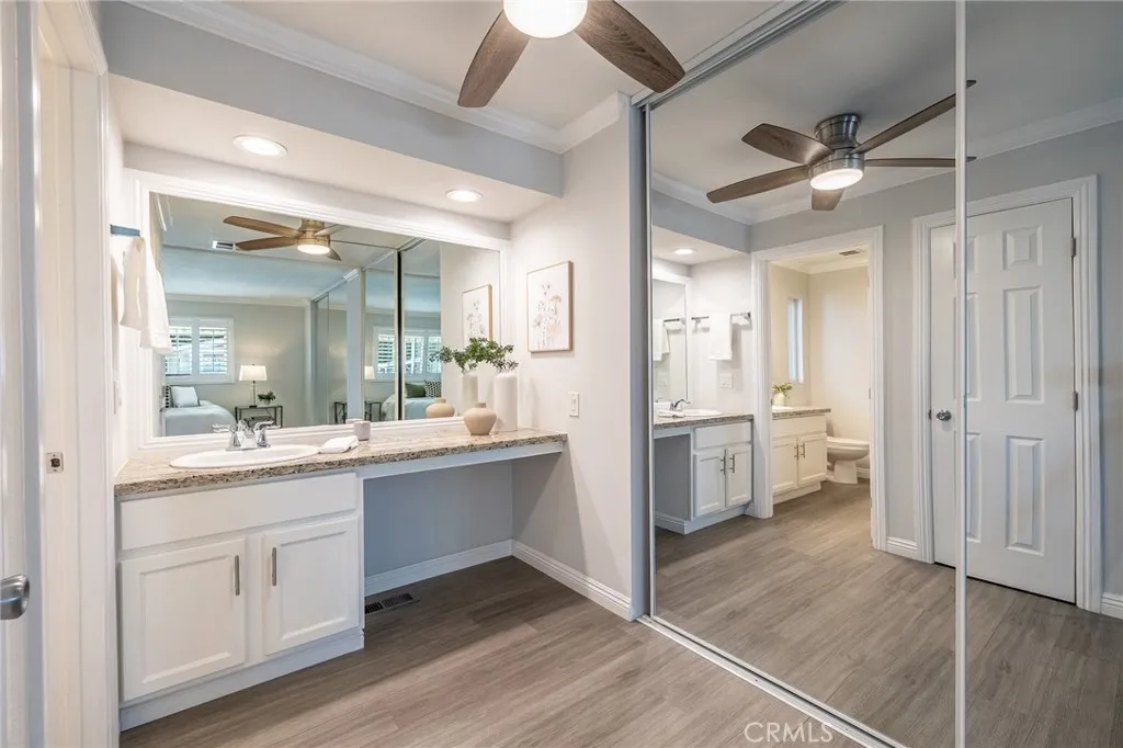 Separate sink and Vanity sitting area