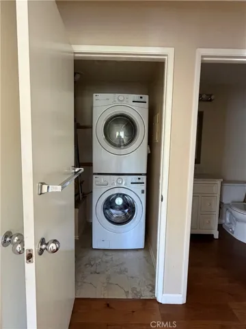Stacked washer and dryer