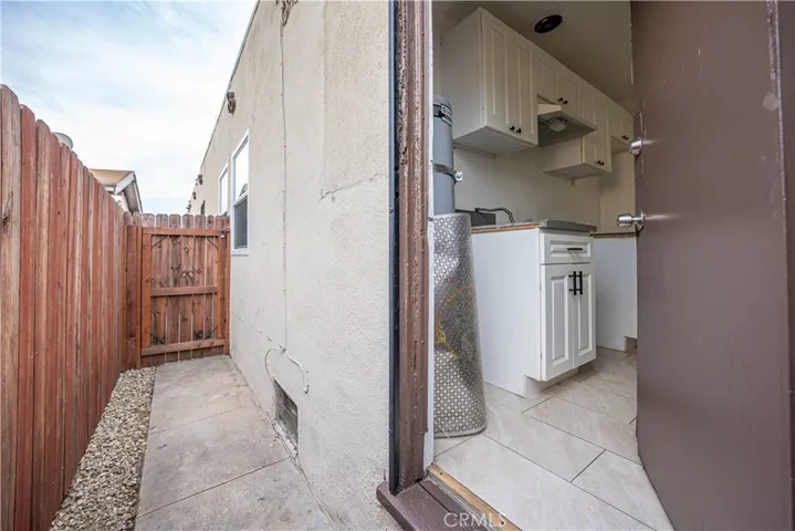 Private patio with entrance from inside home