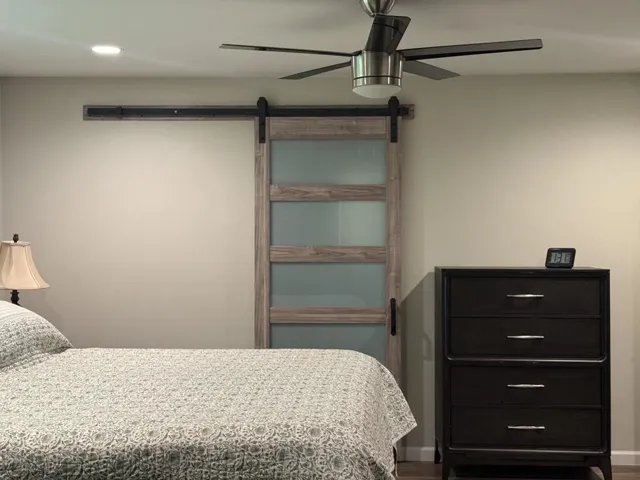 Barn door into Primary Bathroom