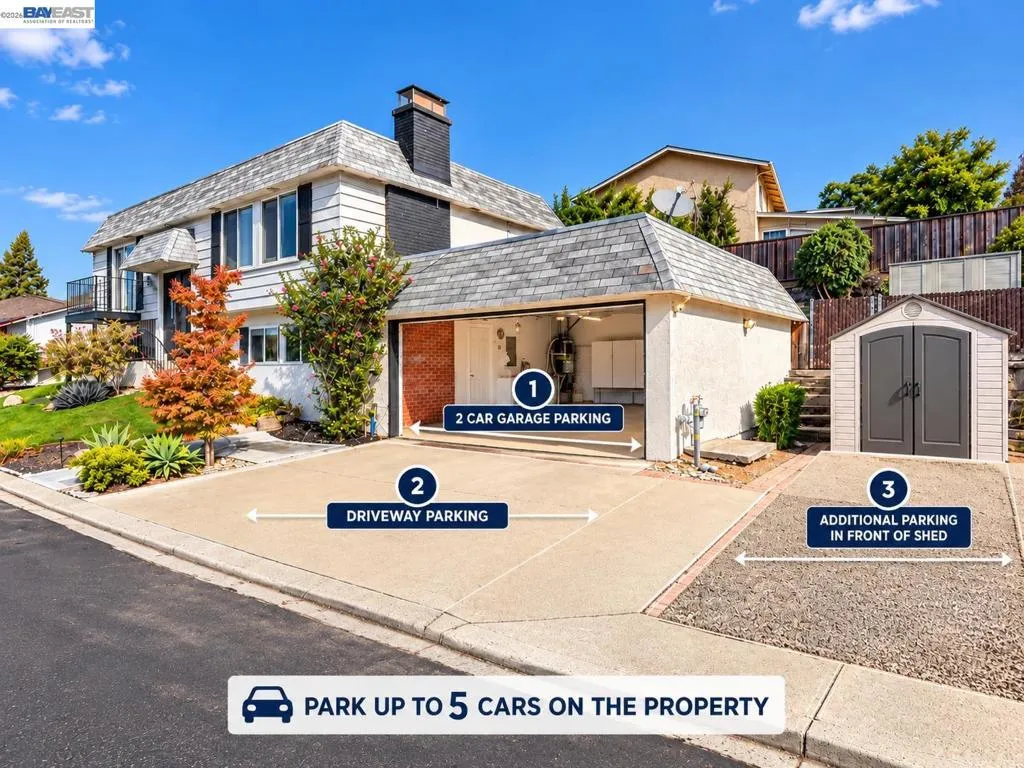 Fits 5 cars on property!