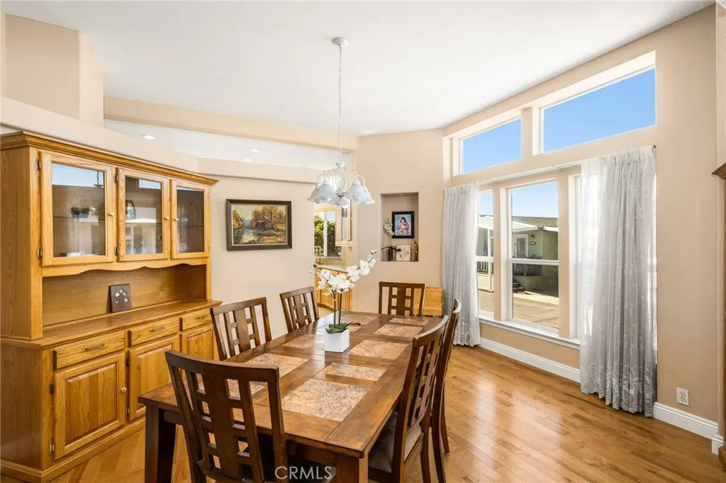 Dining Space easily fits 6 person Dining Table and Display Cabinet. Dining Space easily fits 6 person Dining Table and Display Cabinet.