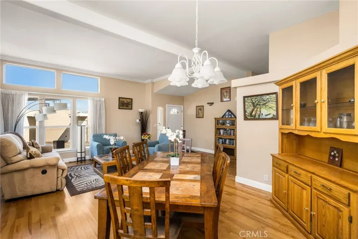 View of the Dining Space & Family Room from Kitchen access.