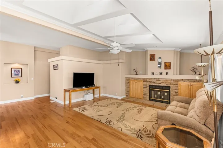 Fireplace with Built-In Cabinetry on each side.