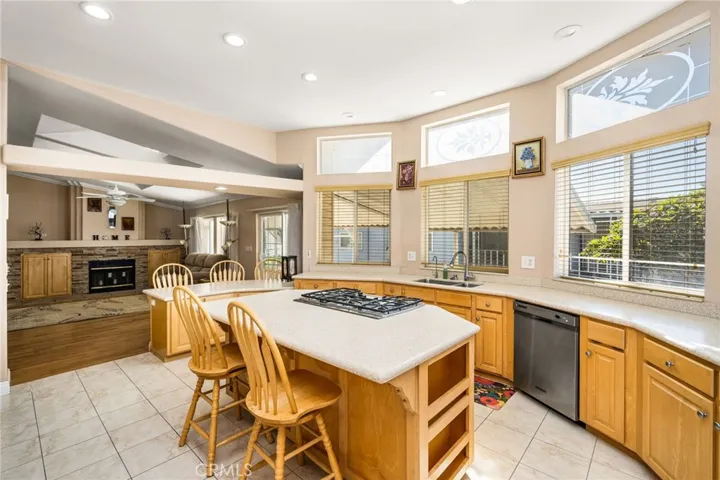 View of the Kitchen & Living Room as you enter from the Family Room side.