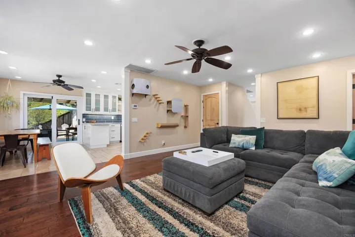 Opens to kitchen