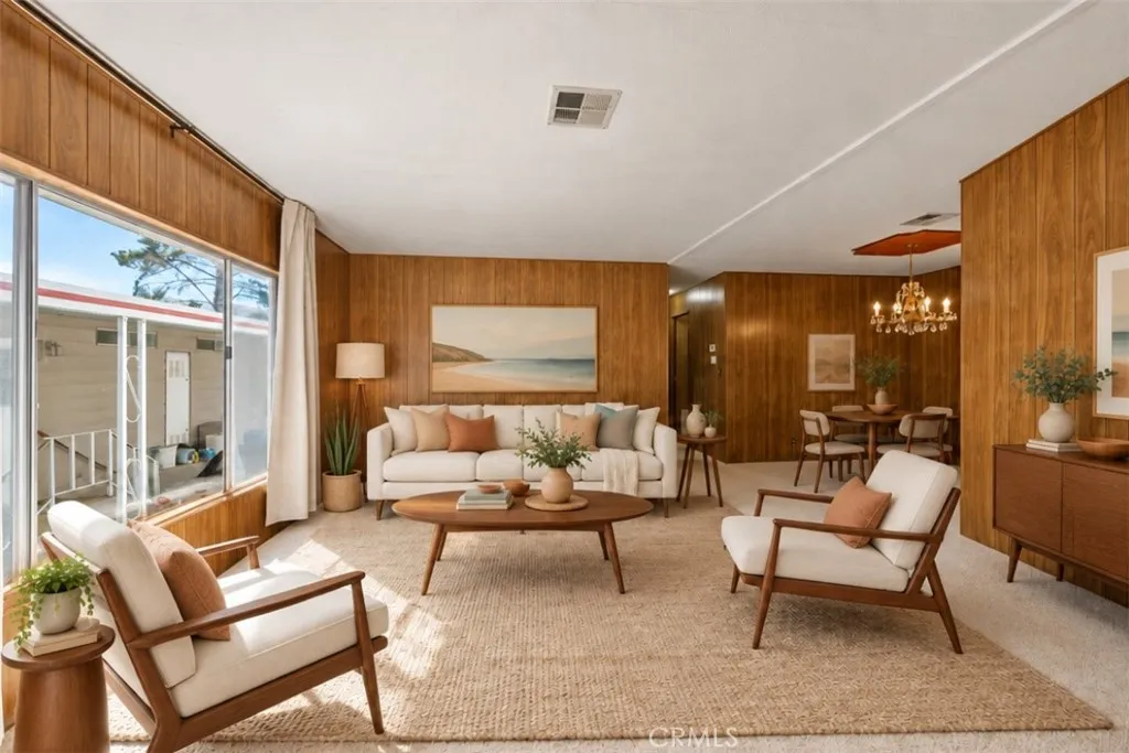 virtually Staged Family & Dining Room