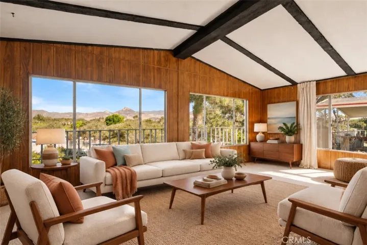 virtually staged & enhanced living room