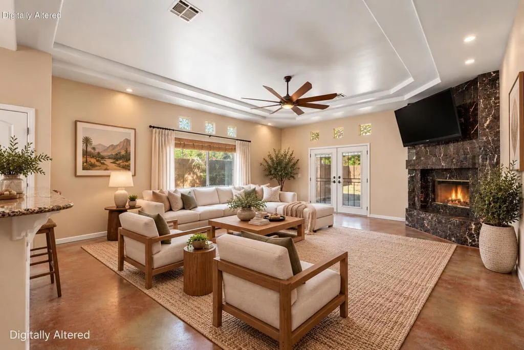 Bright Neutral Southwestern Living Room
