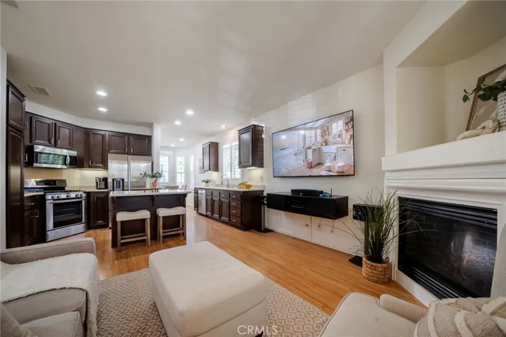 Gourmet Kitchen Expands into the Fireside-Family Room.