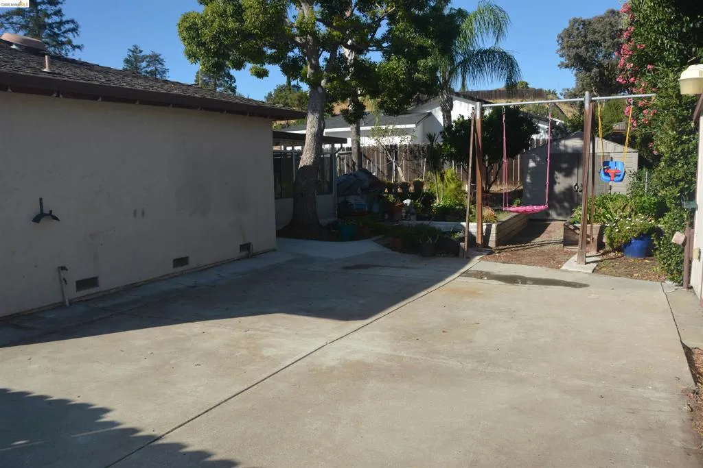 Large concrete patio area