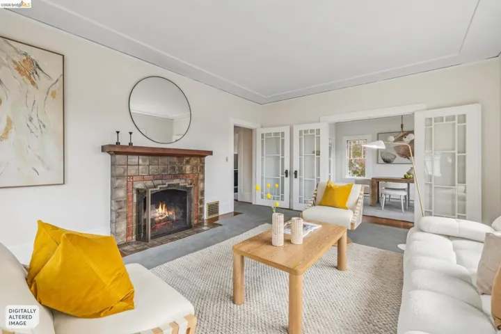 Photo has been digitally rendered for illustrative purposes only. Seller and listing agent make no representations or warranties regarding the fireplace’s functionality or operability.